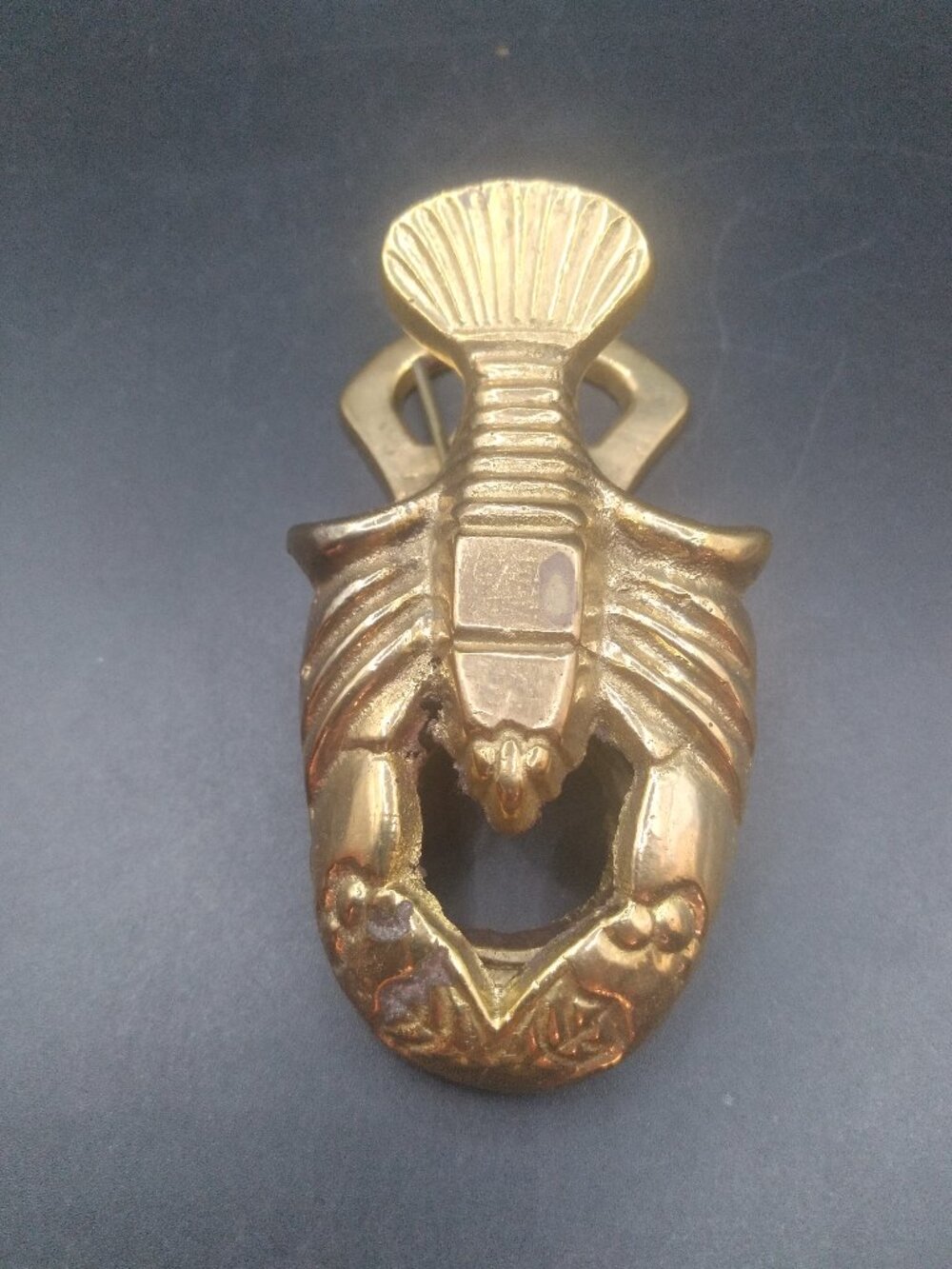 Vintage Northcraft Hand Made Brass Lobster Paper Clip Letter Mail Holder Desk